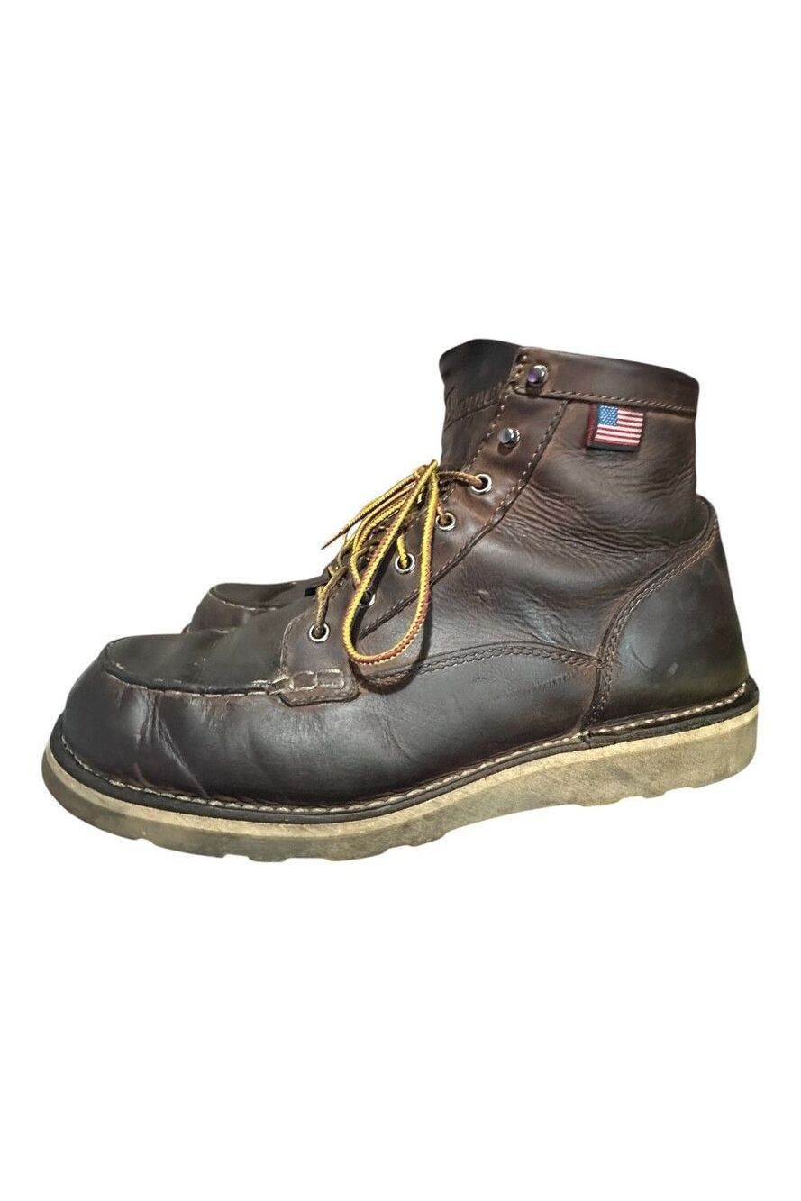 Danner Bull Run Men's 6" Leather GTX Soft Moc Toe Work Boots Brown Size 14 D